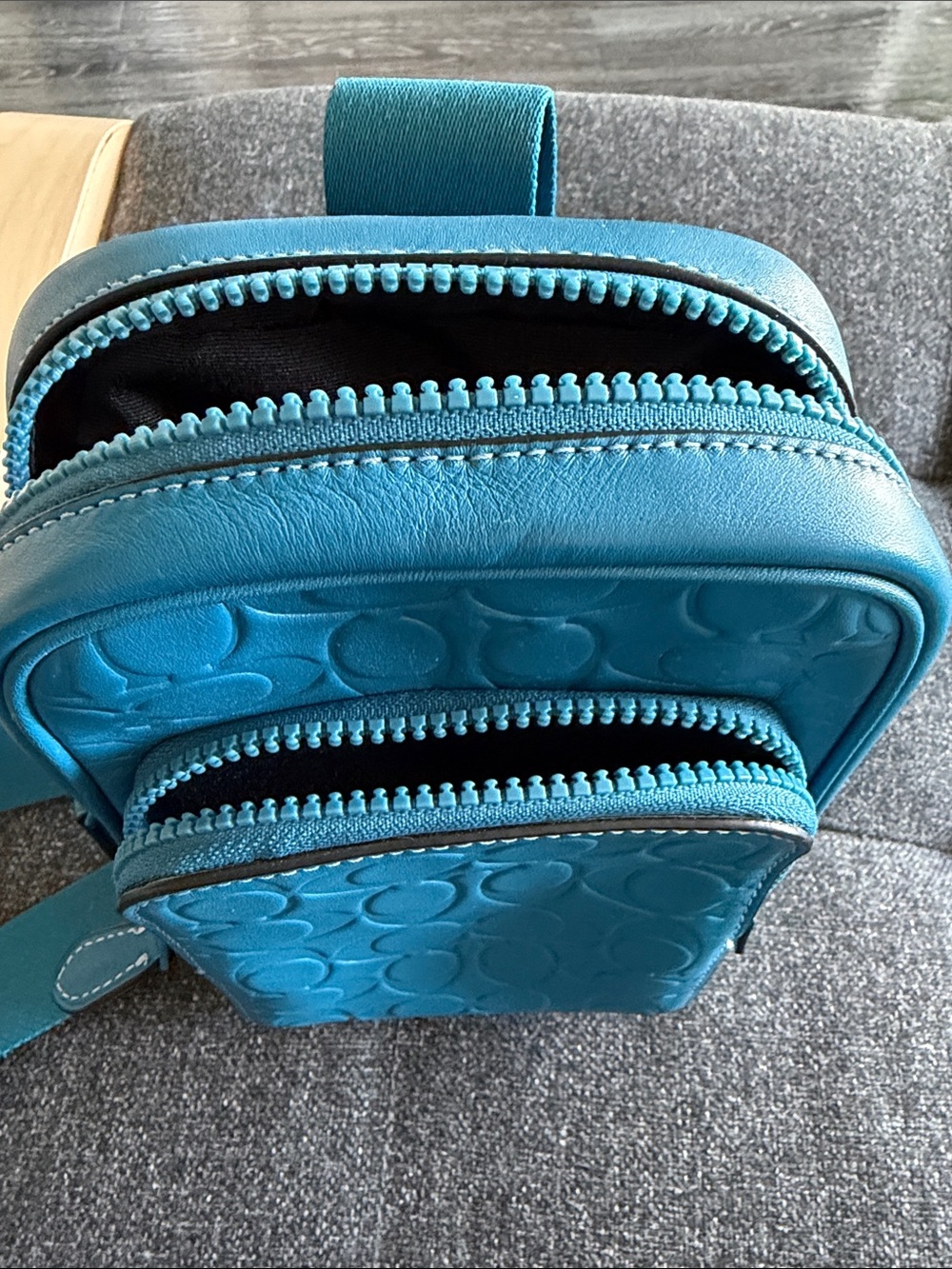 Coach Turquoise Embossed Signature Belt Bag - Picture 5 of 5